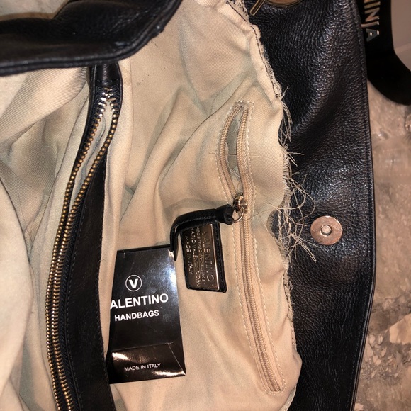 Black Valentino double handle leather shoulder bag - Picture 4 of 8